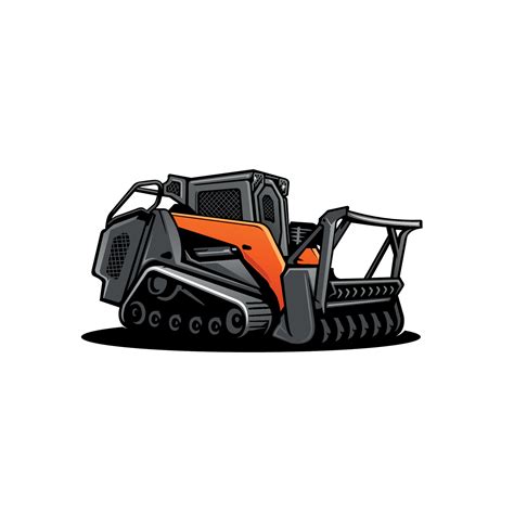 skid steer mulcher clipart|skid steer logo vector.